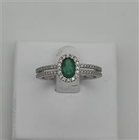 Anello Gioielleria Dossena  Donna in Oro bianco Smeraldo ANOR-288-253